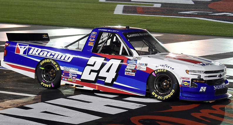 Chase Elliott's NASCAR Chevy Silverado at Charlotte Motor Speedway